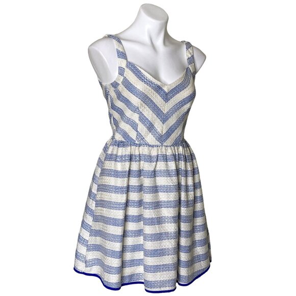 Line & Dot NWT $138 Stripe Stripe Open Back Minidress, Blue White Women's Size S - Picture 5 of 13
